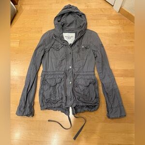 Abercrombie & Fitch Grey Hooded Utility Jacket